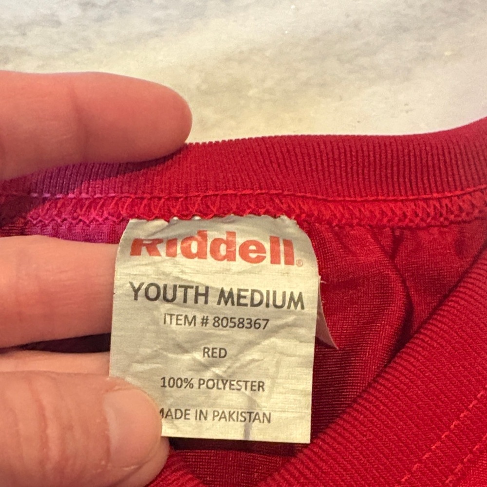Riddell Kids Red Sports Jersey - Picture 2 of 11